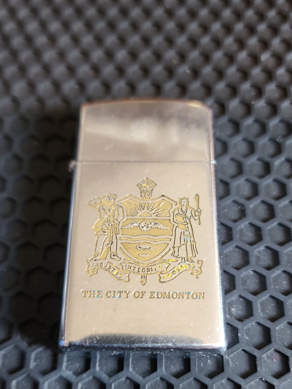 1976 Vintage The City of Edmonton Slim Zippo